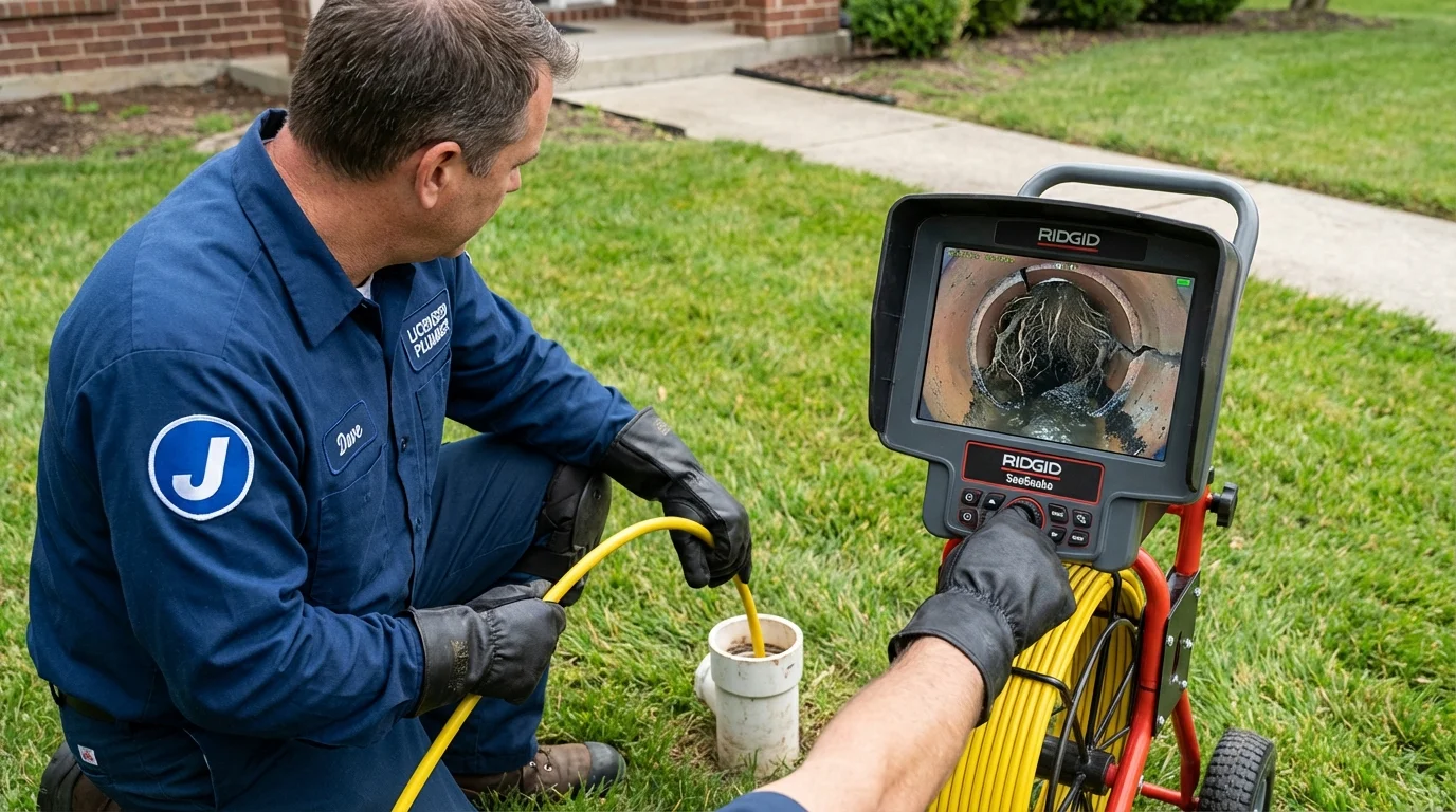Sewer camera inspection being performed by Johns Plumbing LLC in Nederland