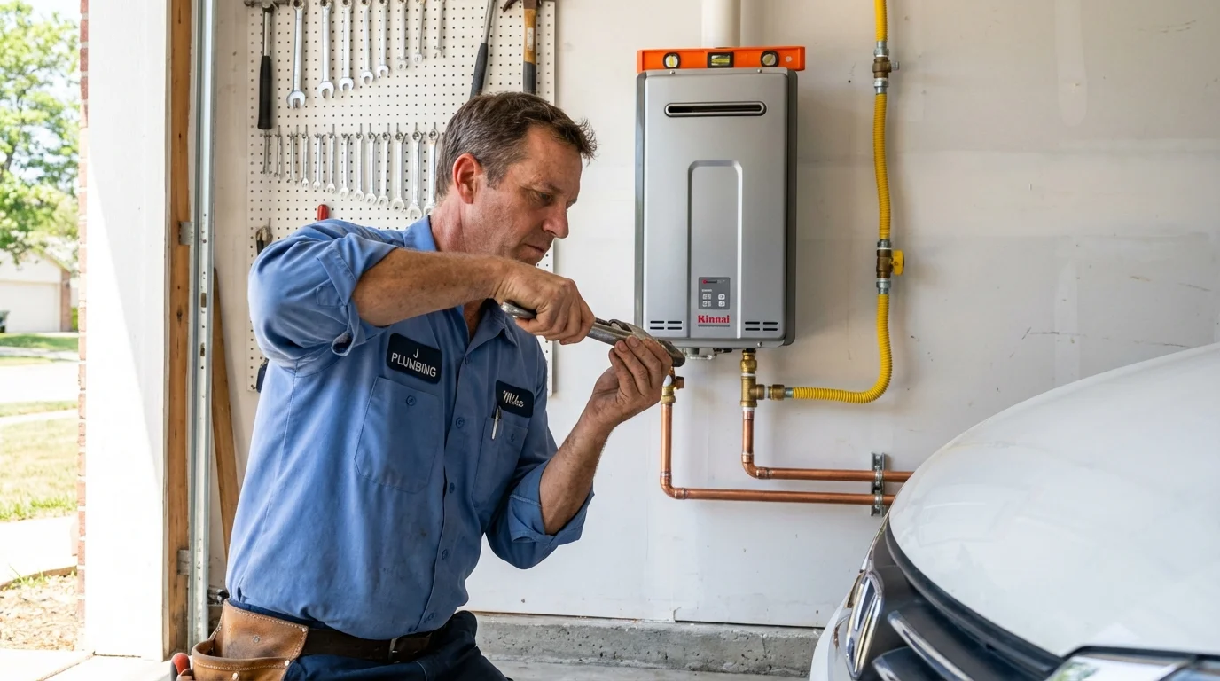 Tankless water heater installation by a Johns Plumbing LLC plumber in Nederland